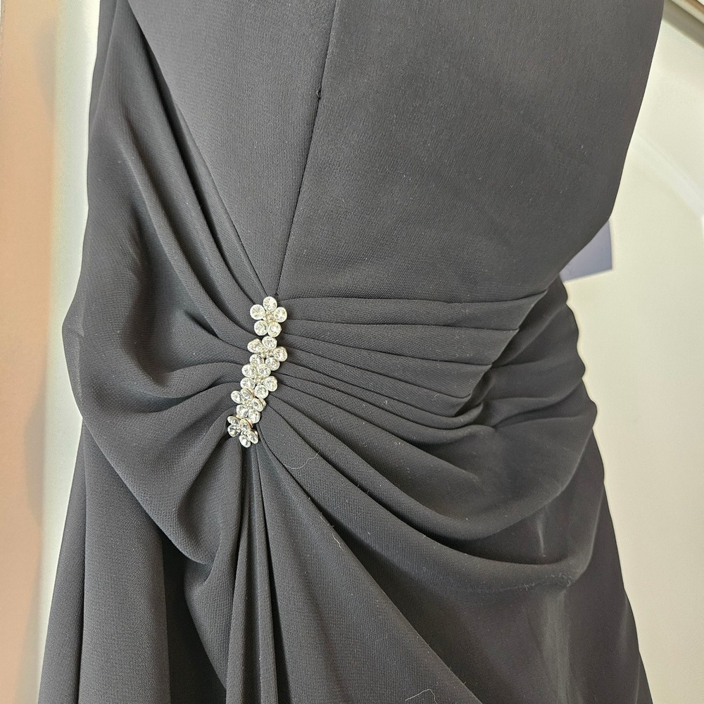 Mori Lee Black Strapless Gown Dress Rhinestone 9/10 Prom Concert Bridesmaid - Picture 6 of 15